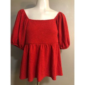 Madewell New with tag Bandana Red Dot Puff Top XS